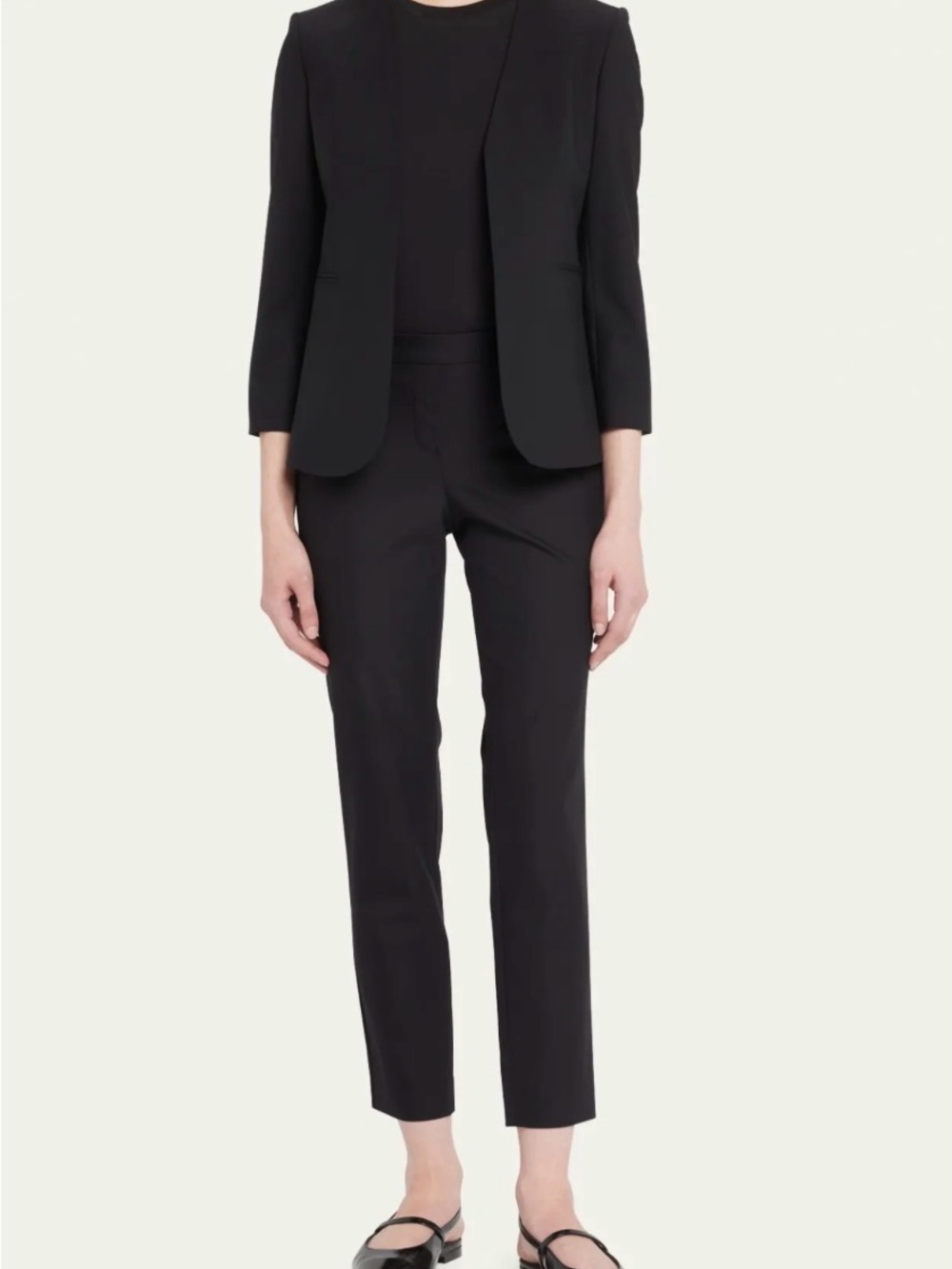 NWT Theory Thaniel Approach Slim Fit Pull On Cropped Dress Pants Black Size 6